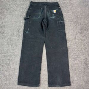 Carhartt Double Knee Carpenter Pants Mens 28x30 Faded Black Made in USA
